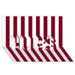 Vertical Stripes - White and Burgundy Red HUGS 3D Greeting Card (8x4)
