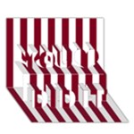 Vertical Stripes - White and Burgundy Red You Did It 3D Greeting Card (7x5)
