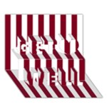 Vertical Stripes - White and Burgundy Red Get Well 3D Greeting Card (7x5)
