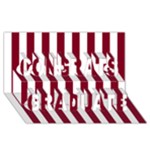 Vertical Stripes - White and Burgundy Red Congrats Graduate 3D Greeting Card (8x4)