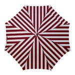 Vertical Stripes - White and Burgundy Red Golf Umbrella