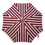 Vertical Stripes - White and Burgundy Red Hook Handle Umbrella (Medium)