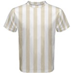 Vertical Stripes - White and Pearl Brown Men s Cotton Tee