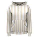 Vertical Stripes - White and Pearl Brown Women s Pullover Hoodie