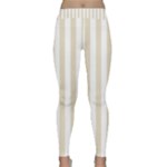 Vertical Stripes - White and Pearl Brown Yoga Leggings
