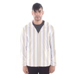 Vertical Stripes - White and Pearl Brown Hooded Wind Breaker (Men)