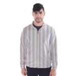 Vertical Stripes - White and Pearl Brown Wind Breaker (Men)