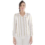 Vertical Stripes - White and Pearl Brown Wind Breaker (Women)