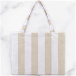 Vertical Stripes - White and Pearl Brown Mini Tote Bag