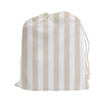 Vertical Stripes - White and Pearl Brown Drawstring Pouch (XXl)