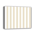 Vertical Stripes - White and Pearl Brown Deluxe Canvas 14  x 11  (Stretched)