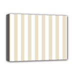 Vertical Stripes - White and Pearl Brown Deluxe Canvas 16  x 12  (Stretched)