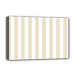 Vertical Stripes - White and Pearl Brown Deluxe Canvas 18  x 12  (Stretched)