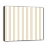 Vertical Stripes - White and Pearl Brown Deluxe Canvas 24  x 20  (Stretched)