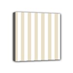 Vertical Stripes - White and Pearl Brown Mini Canvas 4  x 4  (Stretched)