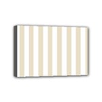 Vertical Stripes - White and Pearl Brown Mini Canvas 6  x 4  (Stretched)
