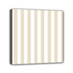 Vertical Stripes - White and Pearl Brown Mini Canvas 6  x 6  (Stretched)