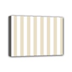 Vertical Stripes - White and Pearl Brown Mini Canvas 7  x 5  (Stretched)