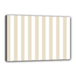 Vertical Stripes - White and Pearl Brown Canvas 18  x 12  (Stretched)