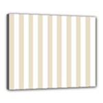 Vertical Stripes - White and Pearl Brown Canvas 20  x 16  (Stretched)