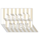 Vertical Stripes - White and Pearl Brown Best Friends 3D Greeting Card (8x4)