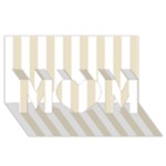 Vertical Stripes - White and Pearl Brown MOM 3D Greeting Card (8x4)