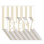 Vertical Stripes - White and Pearl Brown BOY 3D Greeting Card (7x5)