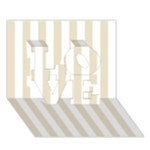 Vertical Stripes - White and Pearl Brown LOVE 3D Greeting Card (7x5)