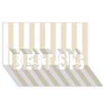 Vertical Stripes - White and Pearl Brown BEST SIS 3D Greeting Card (8x4)