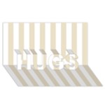 Vertical Stripes - White and Pearl Brown HUGS 3D Greeting Card (8x4)