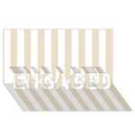 Vertical Stripes - White and Pearl Brown ENGAGED 3D Greeting Card (8x4)