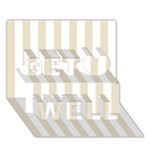 Vertical Stripes - White and Pearl Brown Get Well 3D Greeting Card (7x5)