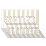 Vertical Stripes - White and Pearl Brown Congrats Graduate 3D Greeting Card (8x4)