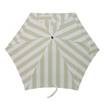Vertical Stripes - White and Pearl Brown Mini Umbrella