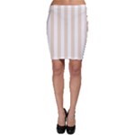 Vertical Stripes - White and Almond Brown Bodycon Skirt