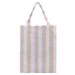 Vertical Stripes - White and Almond Brown Classic Tote Bag
