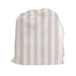 Vertical Stripes - White and Almond Brown Drawstring Pouch (XXl)