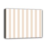 Vertical Stripes - White and Almond Brown Deluxe Canvas 16  x 12  (Stretched)