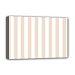 Vertical Stripes - White and Almond Brown Deluxe Canvas 18  x 12  (Stretched)
