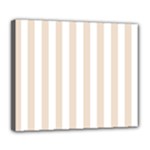 Vertical Stripes - White and Almond Brown Deluxe Canvas 24  x 20  (Stretched)