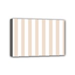 Vertical Stripes - White and Almond Brown Mini Canvas 6  x 4  (Stretched)