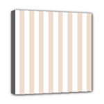 Vertical Stripes - White and Almond Brown Mini Canvas 8  x 8  (Stretched)