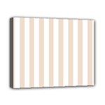 Vertical Stripes - White and Almond Brown Canvas 10  x 8  (Stretched)