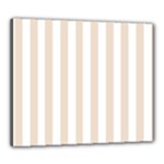 Vertical Stripes - White and Almond Brown Canvas 24  x 20  (Stretched)