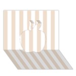 Vertical Stripes - White and Almond Brown Apple 3D Greeting Card (7x5)