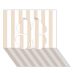 Vertical Stripes - White and Almond Brown Clover 3D Greeting Card (7x5)