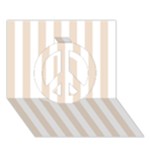 Vertical Stripes - White and Almond Brown Peace Sign 3D Greeting Card (7x5)