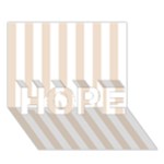 Vertical Stripes - White and Almond Brown HOPE 3D Greeting Card (7x5)