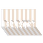 Vertical Stripes - White and Almond Brown PARTY 3D Greeting Card (8x4)