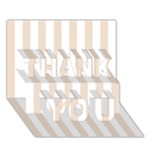 Vertical Stripes - White and Almond Brown THANK YOU 3D Greeting Card (7x5)